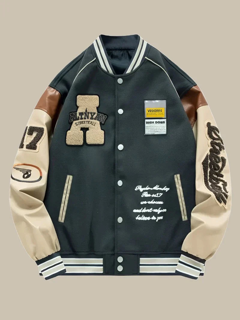 Yanks Vintage Baseball Jacket | Trendy oversized bomber jacket for men