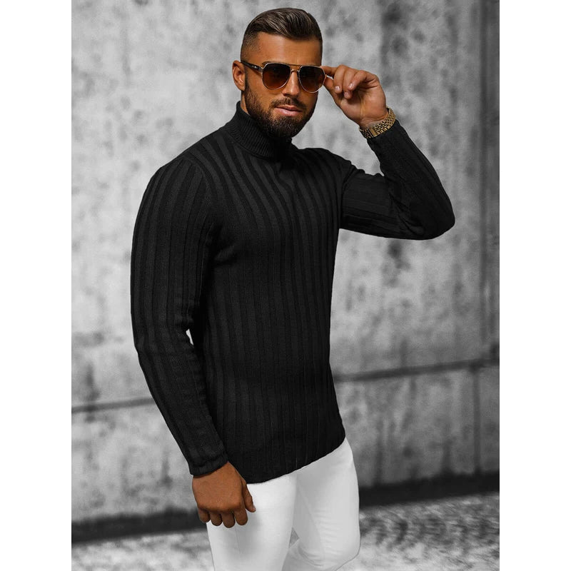 Men's Sweater with High Collar