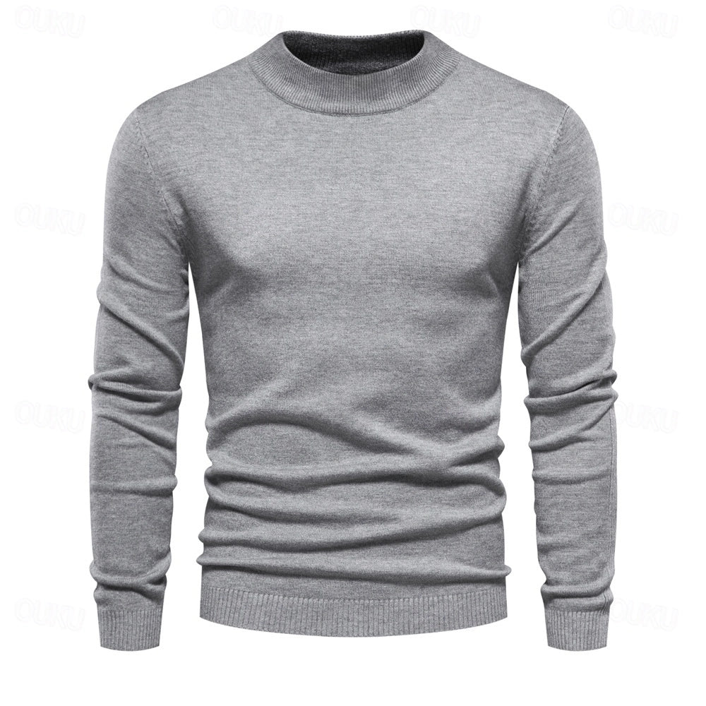 Knitted Men's Sweater with Round Neck